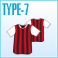 サッカーユニフォームシャツTYPE-7